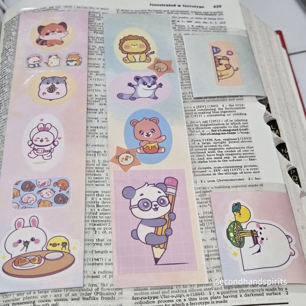 Kawaii ANIMALS Bookmark Set. 2 Straight And 2 Magnetic Bookmarks Handmade